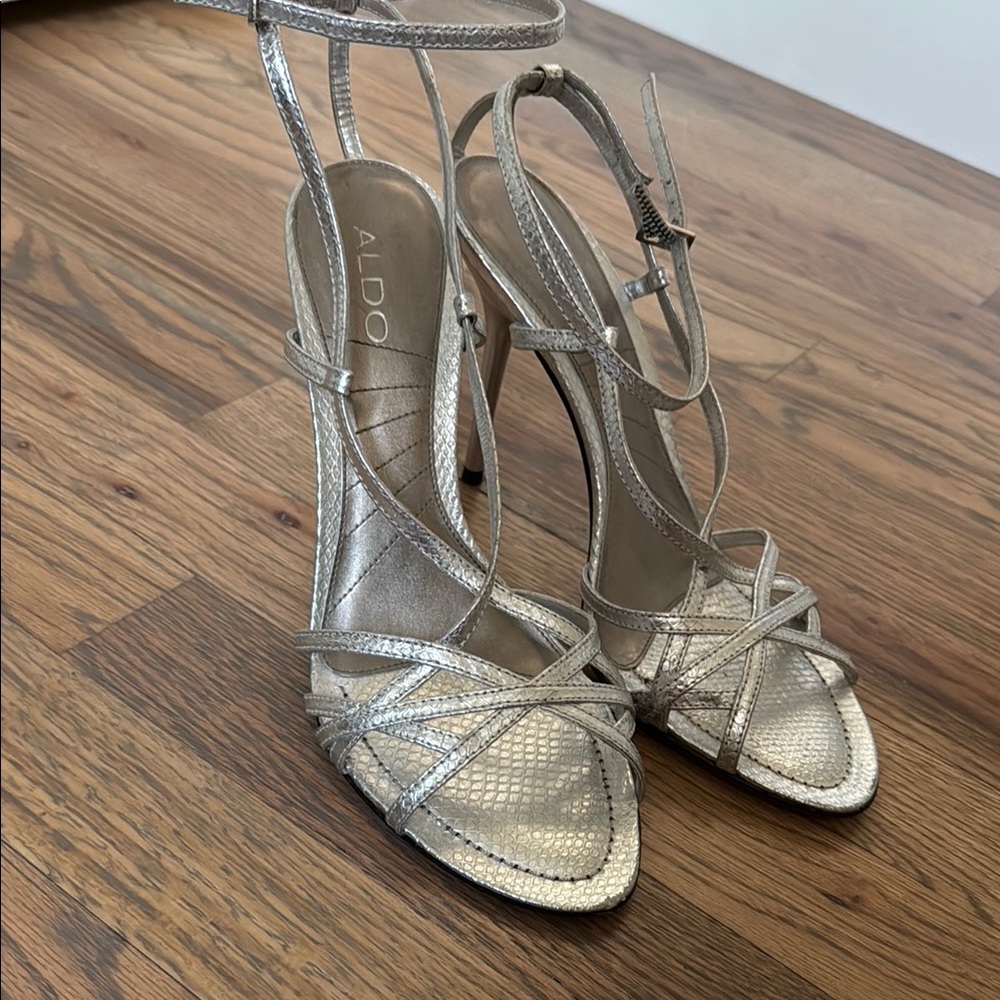 Aldo Silver Strappy Heels for Special Occasions